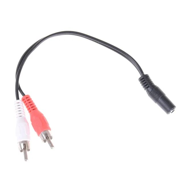 3.5mm 1/8'' Stereo Female To 2 Male RCA Jack Adapter Y Audio Cable Splitter B_da