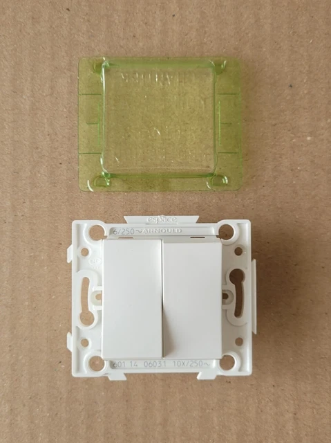 Interrupteur Poussoir + Va-et-vient 6A/10A Arnould Blanc - Réf. 64014, Neuf Sans Emballage