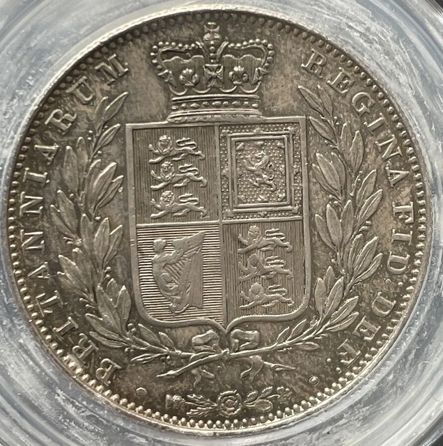 1842 Victoria Silver Half Crown. Halfcrown 1/2 Crown Young Head Coin UNC CGS 80