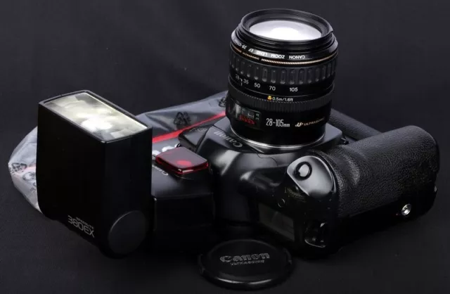 Película Canon EOS-1 Pro AF 35 mm SLR + BP-E1, EF 28-105 mm f/3,5-4,5 y kit 380EX