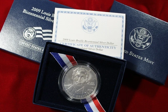 Louis Braille Bicentennial Proof Silver Dollar (BR1)