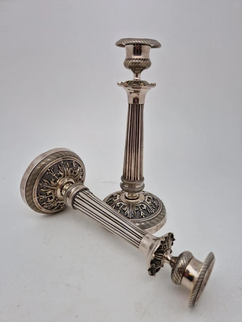 Paire De Bougeoirs De Table Tric Trac d'époque Louis XVI Fi