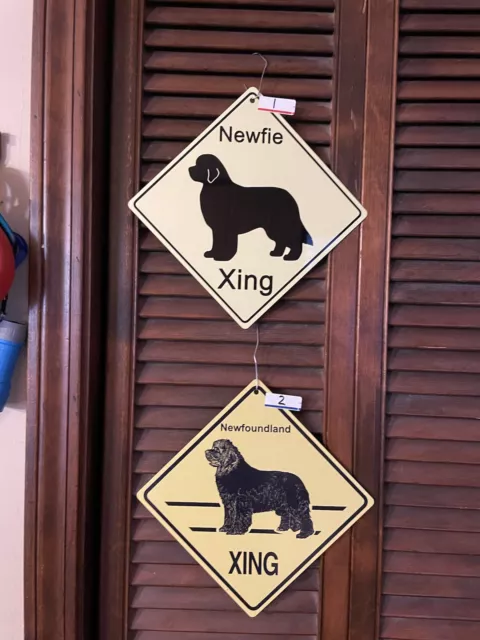 KC Creations Metal Newfoundland dog signs Crossing XING CHOICE