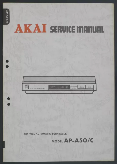 Original AKAI AP-A50/C Turntable Service Manual/Diagram/Parts List o159