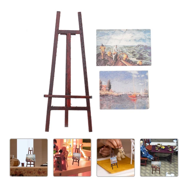 1 Juego de Muñeca Modelo Escena en Miniatura Juego Juguete Arte Lona Pintura Juego