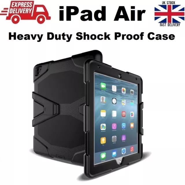 Tough Military Heavy Duty Silicone Rubber Case for iPad Air (A1474/A1475/A14)