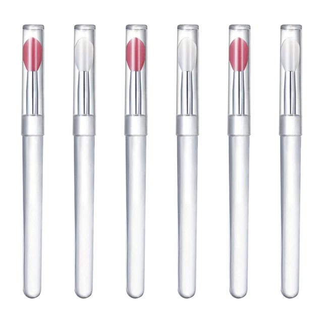 6pcs Deckel Lippenbürsten Silikon Lippenstift Applikator Lidschatten