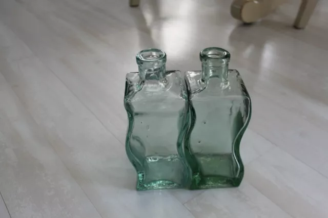 Made in Spain recycled glass matching vase set / pair