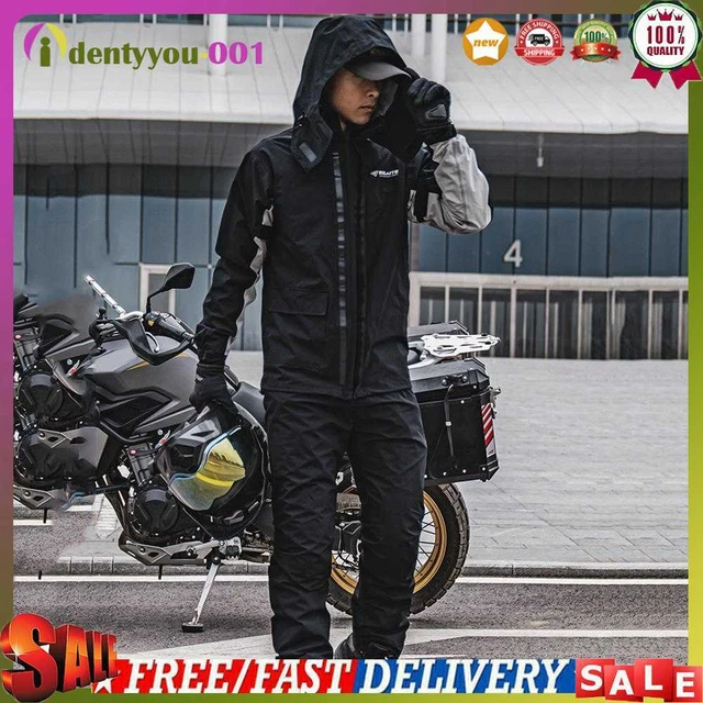 Tuta antipioggia moto SULAITE riflettente impermeabile set di 2 pezzi con copriscarpe