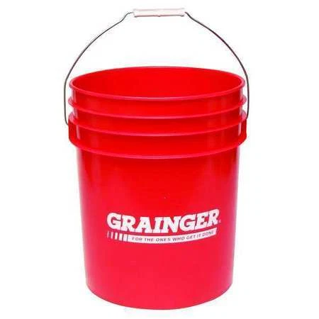 Zoro Select Rop2150r-M-Grainger Pail, 5.0 Gal., Open Head, Red, Logo