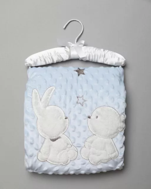 Baby Junge Decke Halstuch weich Plüsch Velour & Sherpa ~ Hase & Bär ~ Baby Geschenk 3