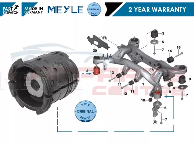 For Bmw Rear Axle Upper Subframe Sub Frame Front Bush Meyle Germany 33316758259