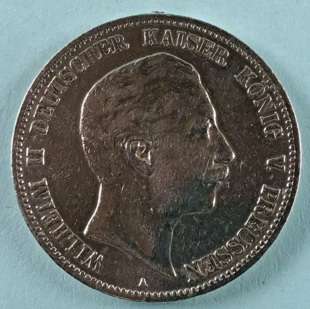 Alte 5 Mark Silber Münze 1904 Wilhelm II. Deutscher Kaiser u. König von Preussen