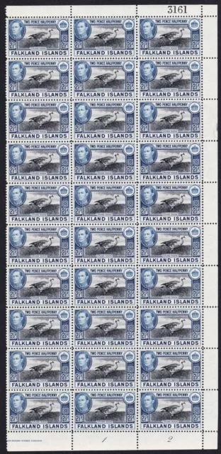 Falkland Is. Birds Upland Magellan Goose 2½d Half Sheet 1949 MNH SG#152