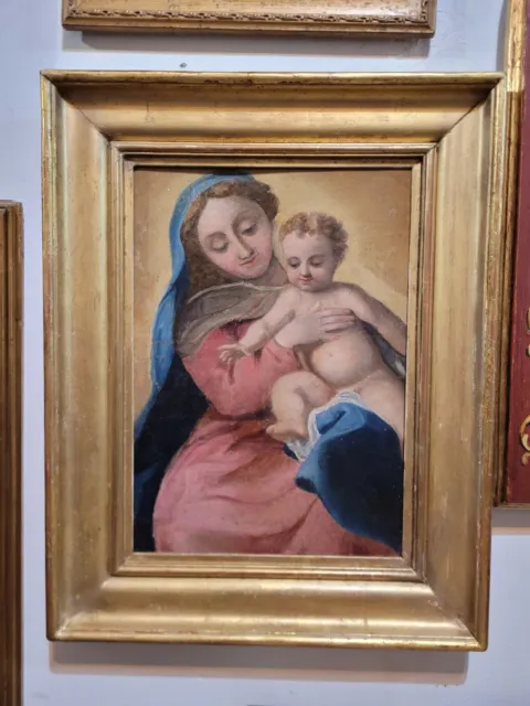 Dipinto Madonna con Bambino Secolo XVIII olio su tela