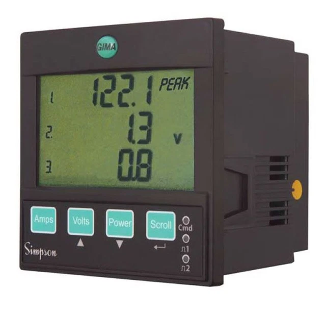 Simpson Digital Panel Meter 3-Phase, GIMA®, 200 Meter, 115VAC@45-65Hz, 277/480V