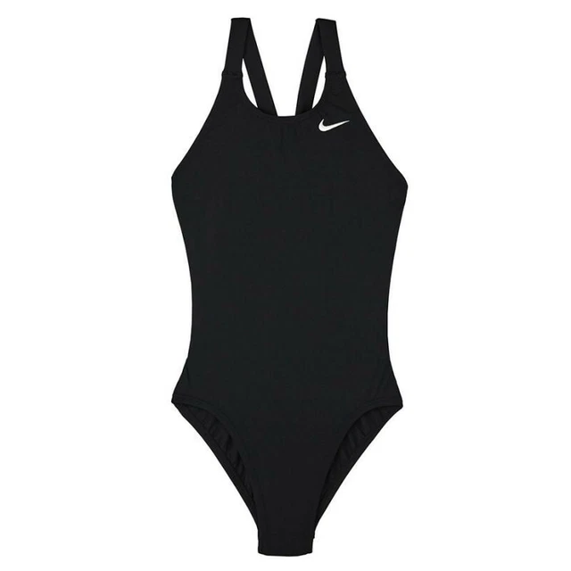 NWT Nike Girl's Solid Fast Back  One Piece Swimsuit sz S Black  19855