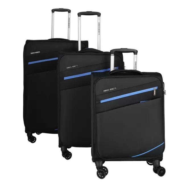 3 Piezas Tela Set Maleta Casos de Viajes con Ruedas M-L-XL Conjunto Candado Tsa