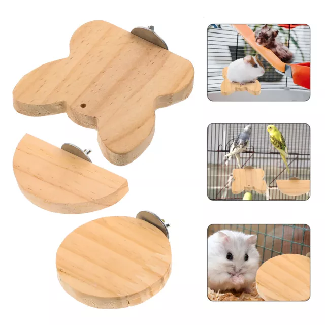 3 Pcs Hamster-Sprungbrett Hölzern Hamsterkäfig Spielzeug Für Kaninchen