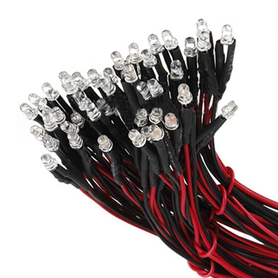 4X(10 Stück 12V 20Cm Led Vorverdrahtet 3Mm Weiß B9S3)3)