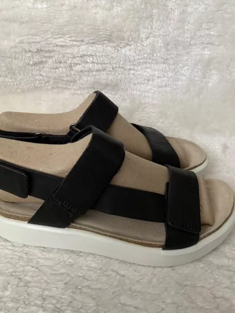ECCO Women's Corksphere Strap Sandal, Black, Size 5.5