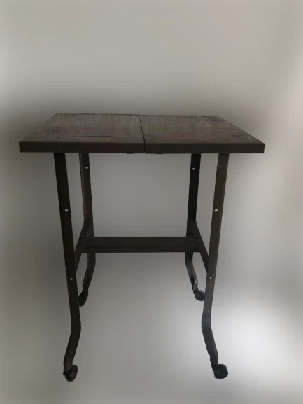 Vintage Petite INDUSTRIAL TYPEWRITER TABLE Expandable Top Metal Rolling Wheels Vintage Petite INDUSTRIAL TYPEWRITER TABLE Expandable Top Metal Rolling Wheels