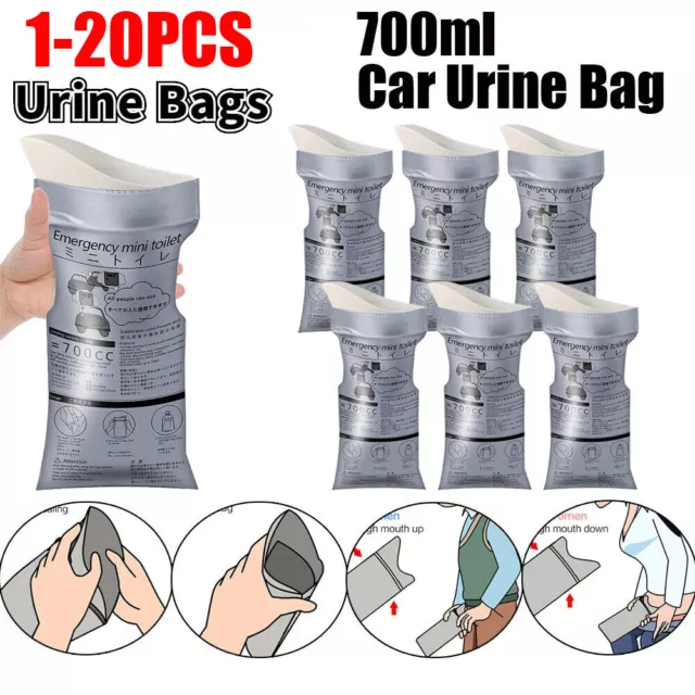 Unisex Disposable Emergency Portable Urine Bags Car Urine Bag 700ml Mini Toilet