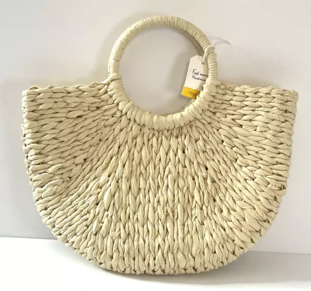 L’Occitane Bag Tote Straw Sea Grass Beach  Provenance Woven BOHO Summer Spring