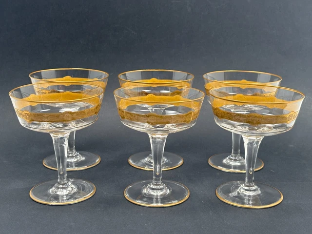 Lot De 6 Coupes à Champagne En Cristal Saint-Louis Signé - Magnifique état, Cristal Français