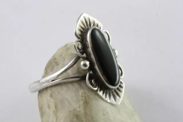 Onyx Stein Damen Gohtic Ring Silberring 925 Echt Silber / 583