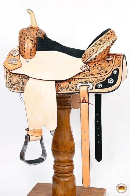 Selle en cuir avec jupe ronde de course de chevaux western, ensemble de