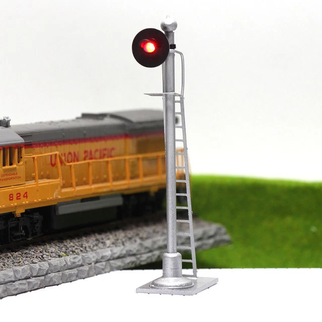 JTD873R 3PCS Model Railroad Train Signals 1Light Block Signal Red HO