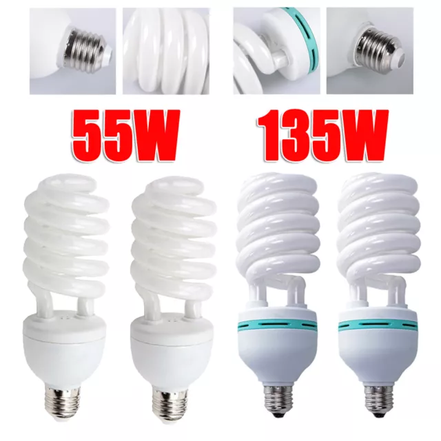 55W 135W Daylight Energy Saving Spiral Light Bulb Lamp Lighting Light E27 5500K