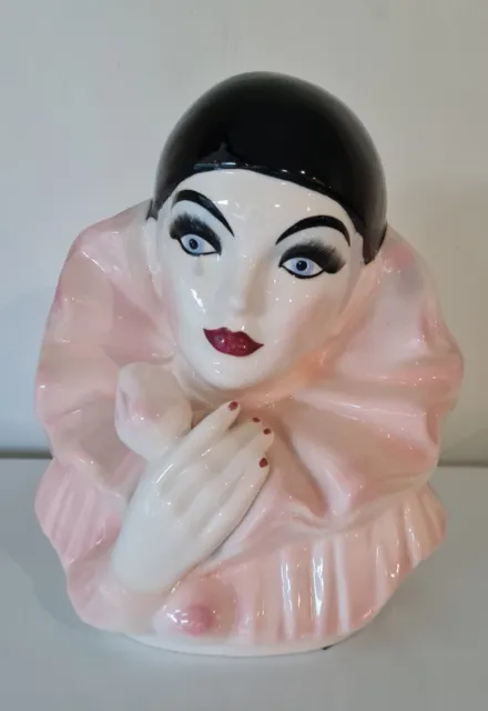 Rare Vintage Pierrot Lady Clown Face/Bust Teardrop 1980's 26cm EUC