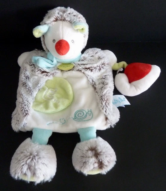 D66. DOUDOU MARIONNETTE BABY NAT HERISSON E escargot vert rouge bleu ET. NEUF*