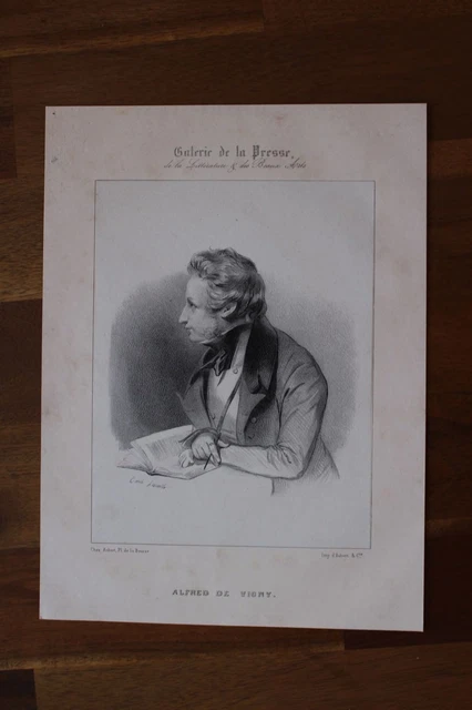 1850 Portrait on China Alfred de VIGNY by Emile LASSALLE