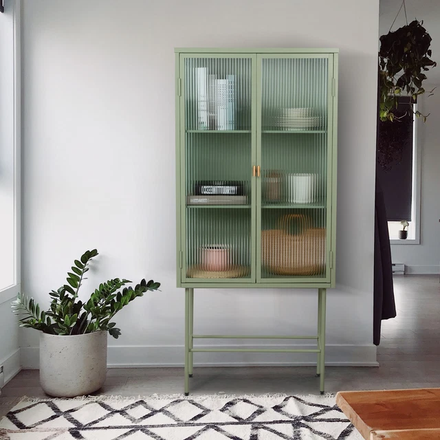 GREEN RETRO FLUTED Glass Sideboard Storage Upgraded