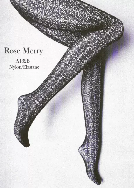 Vintage Rose Merry Lacy Patterned Fishnet Tights Various Patterns One Size