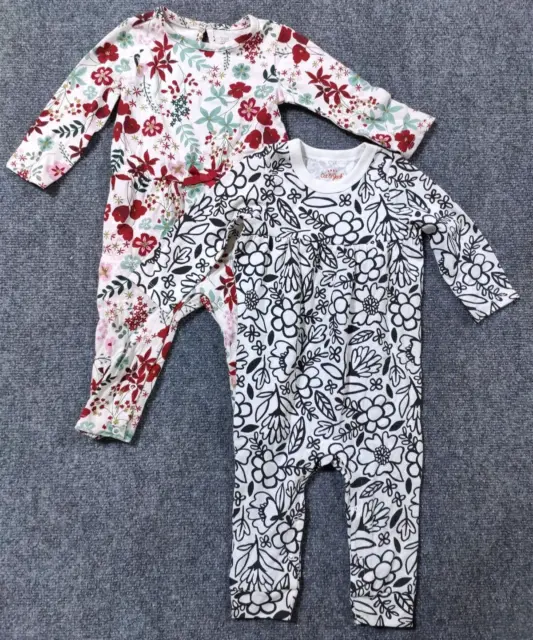 Cat & Jack Carters Outfit 6-9 Months One Piece Bodysuits Long Sleeve Cute Floral