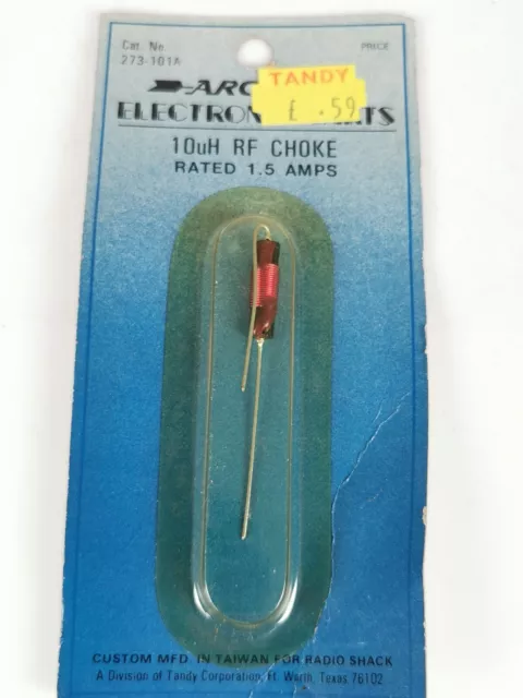 Vintage Radio Shack Archer 10uH RF Drossel 1,5 Ampere NEU alte Lagerkatze Nr. 273-101A