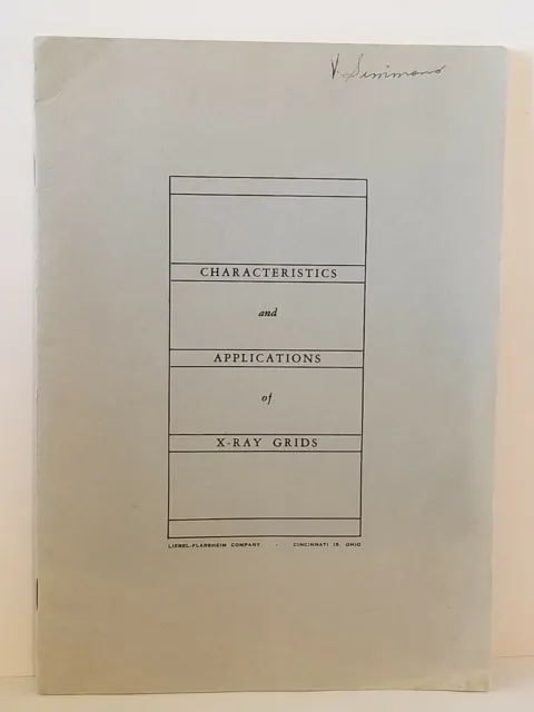 Vintage Booklet Characteristics And Applications Of Xray Grids Medical Collector