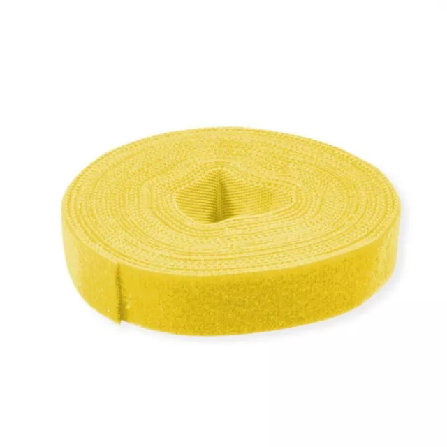 VALUE Klettband auf Rolle gelb 10 mm breit und 25 m lang Kabelmanagement