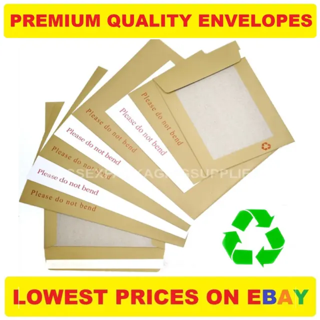 Please Do Not Bend Hard Card Board Backed Manila Brown White Envelopes All Sizes