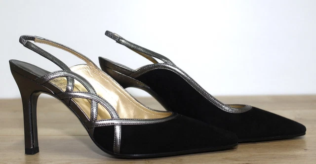 Escarpins à Lacets HEYRAUD En Cuir Noir – Taille 41, Doublure Cuir, Très Très Bon état