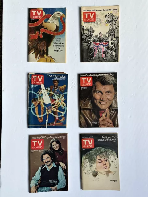 Tv Guide Year 1976  ( No Labels )   (Lot Of 6)