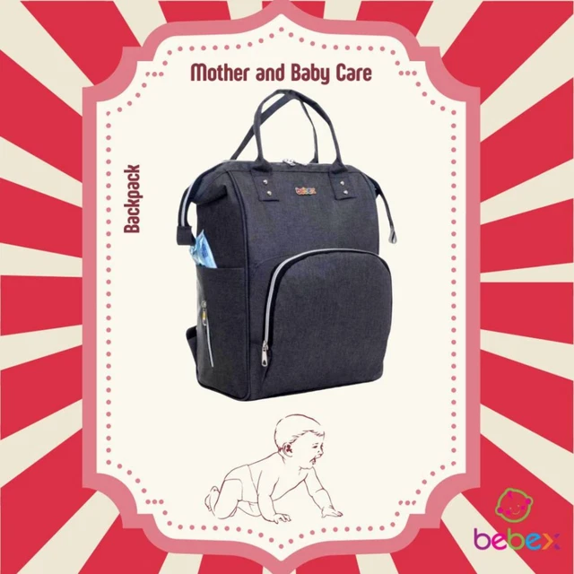 Mochila organizadora Bebex Bag-Z cuidado madre bebé gris oscuro