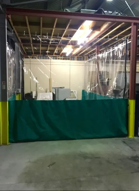 Commercial Half Clear Green Industrial Workshop Cnc Lathe Curtains 20Ft X 8 Ft 2