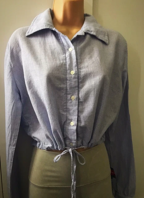 BRANDY MELVILLE BLUE And White Striped Collared Shirt 12.94 - PicClick UK BRANDY MELVILLE BLUE And White Striped Collared Shirt 12.94 - PicClick UK