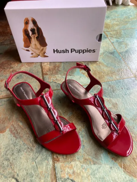 Hush Puppies Hawaii Red Patent Sandals Ladies Size 39