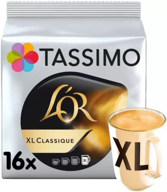 Tassimo L'OR XL Classique Coffee Pods X16 Pack of 5, Total 80 Drinks